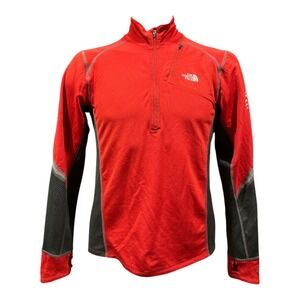 The North Face Flight Series Mens S 1/4 Zip VaporWick Running Pullover Orange
